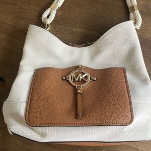MICHAEL Michael Kors Tan and Cream Hobo Bag like new